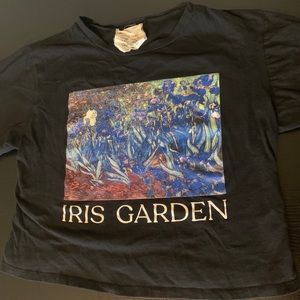 French Pastry Iris Garden Black Crop Top
